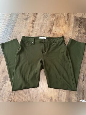 Calvin Klein Legging Pants Womens 10 / 30” Olive Green Pull On Stretch Skinny
